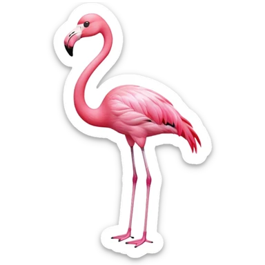 flamingo with sunglasses standing on one leg sticker