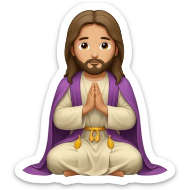 Jesus praying on one knee sticker