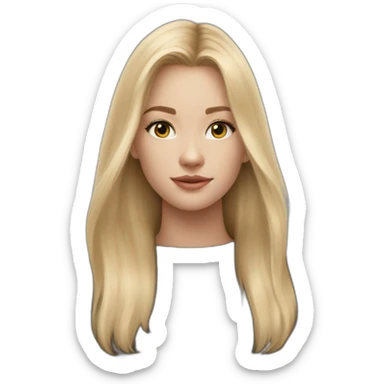 Blond girl in black sweater saying Calvin Klein on her chest sticker