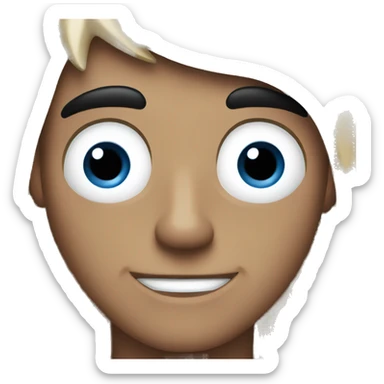 Date Batman with blues eyes and serious face sticker