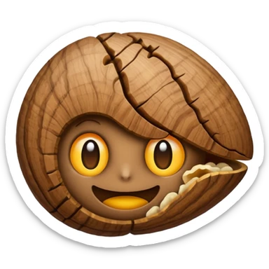 Walnut-shaped emoji sticker