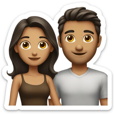 Brune couple sticker