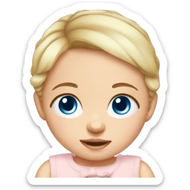 newborn baby girl with blue eyes sticker