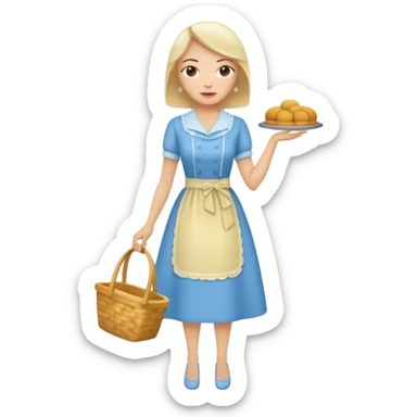 ligth woman wearing housewife clothes full body  sticker