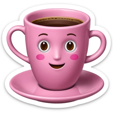 Una taza de café rosa  sticker