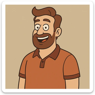 father, modern flat illustration, smiling sticker