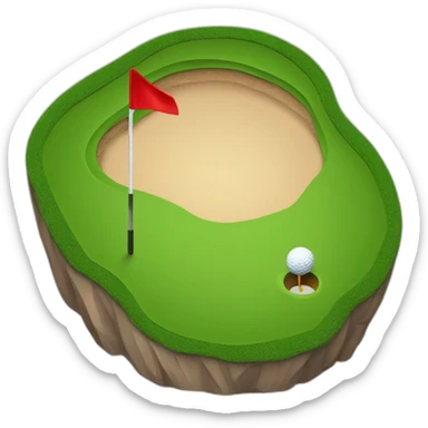 golf hole with red flag sticker