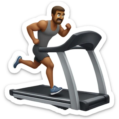 Gym strong man on treadmill  sticker