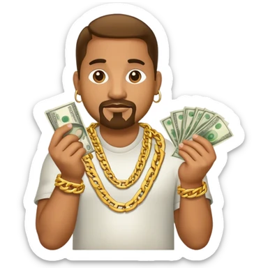 big dawg with money and gold chain sticker