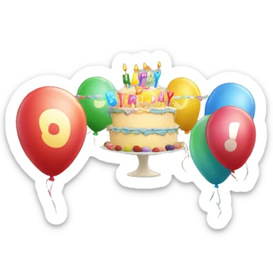 Happy Birthday banner sticker