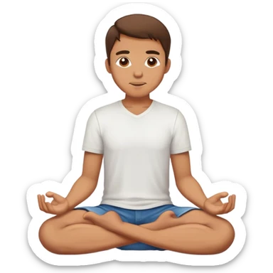 man sitting cross-legged on the floor sticker