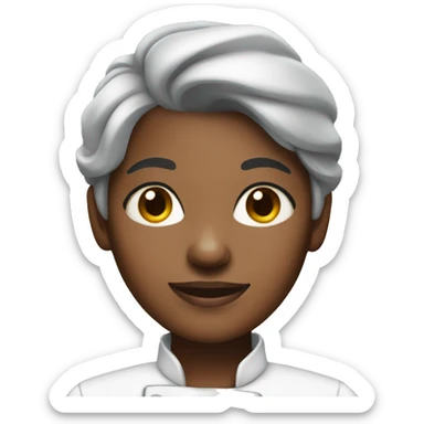 black female chef clothes grey hair wrinkles sticker