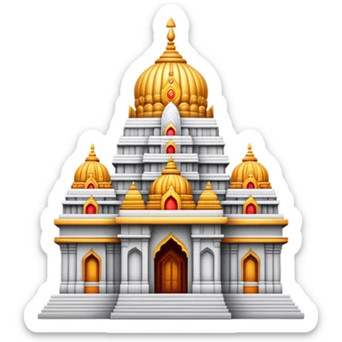Cinematic Realistic Tirupati Balaji Temple Landmark Emoji, depicted with intricate carvings and spiritual aura rendered with lifelike detail and radiant, divine lighting. sticker