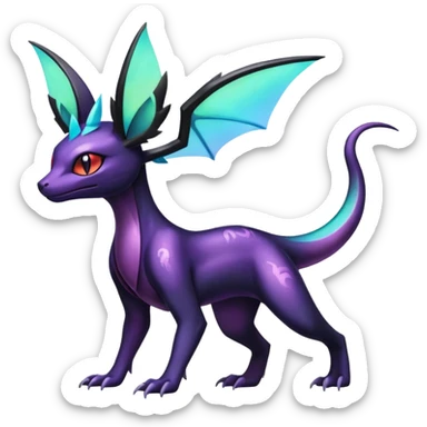 Shiny Ethereal Celestial Salandit-Noivern-Umbreon-Noibat-Espeon-Hybrid (Full body) sticker
