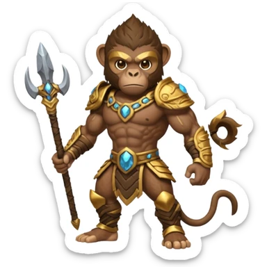 earth elemental monkey warior earth particles sticker