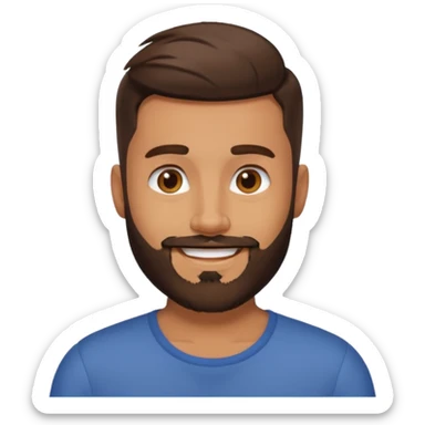 create a brunette male with a beard and a fade haircut sticker