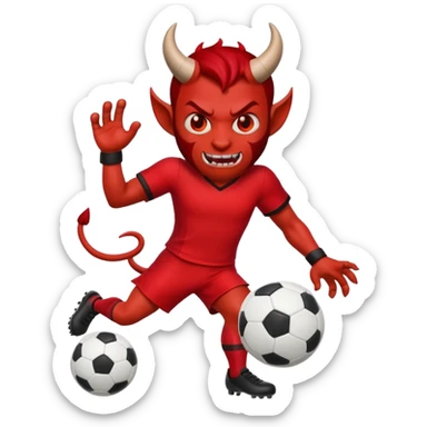 devil playing soccer sticker