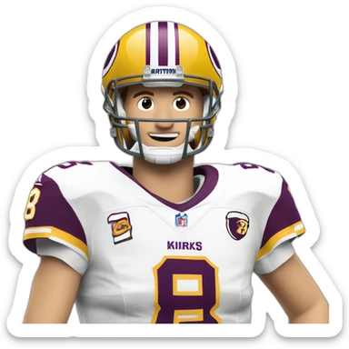Kirk cousins with number 8 jersey sticker