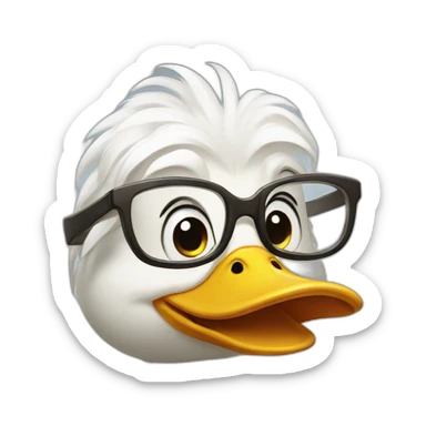 female duck wearing glasses sticker