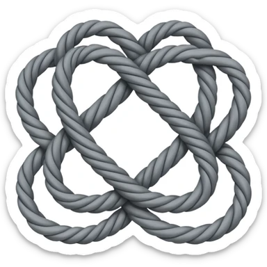 three interlaced cords symbol sticker