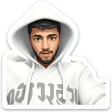 hooded boy with beard sticker