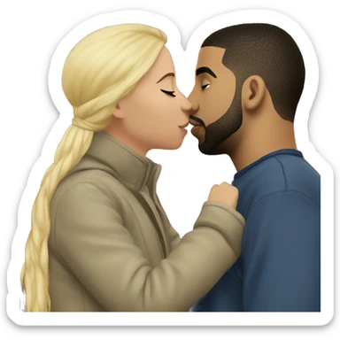 drake kissing  sticker