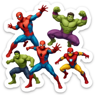 ironman,spideraman.,hulk,thor sticker