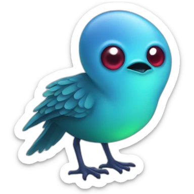 An alien bird un 2 bites sticker