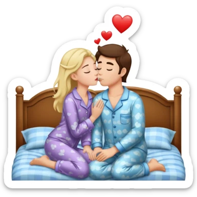 two Kissing in pajamas sticker
