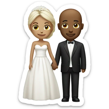 White wedding couple  sticker