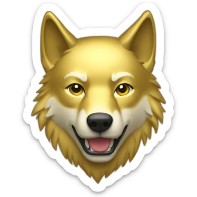 Gold wolf sticker