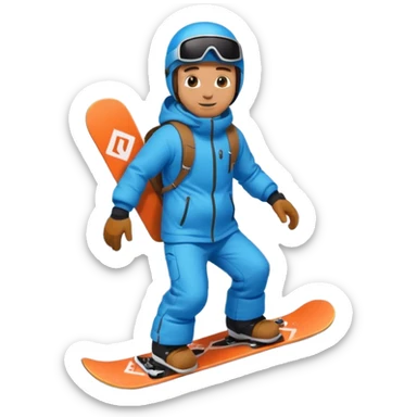 man snowboarding in the mountains sticker