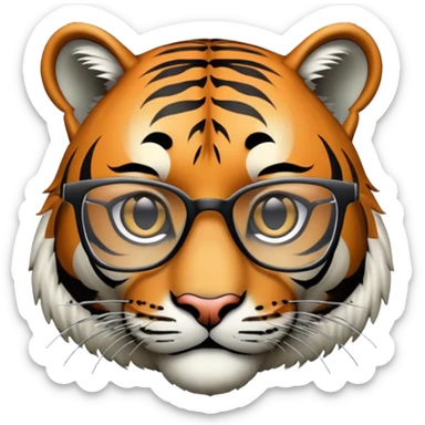hacker tiger face with binary code and matrix background wearing glasses for Twitch emote sticker