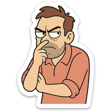 character with a dramatic suspicious pose sticker