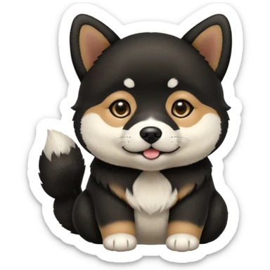 black shiba baby dog sticker