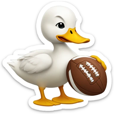 Duck holding football sticker