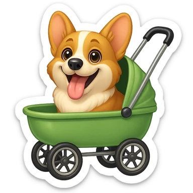 Change the corgi's face to match the reference image, keeping the slim, extra-cute, realistic emoji style, with no background. sticker