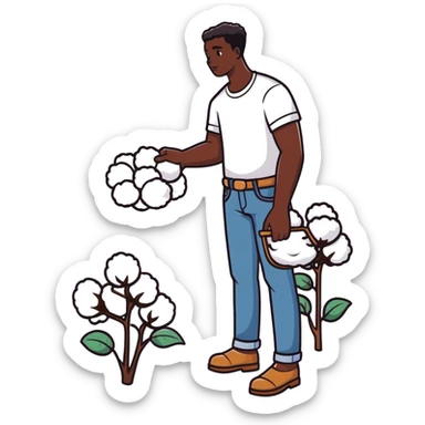 black person picking cotton sticker