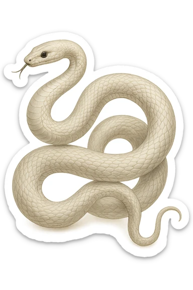 white snake, elegant, masterpiece, with refined details, on transparent background sticker