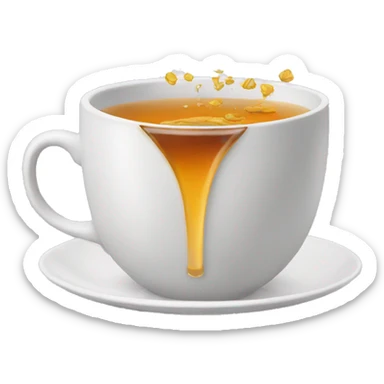 tea overflowing cup sticker