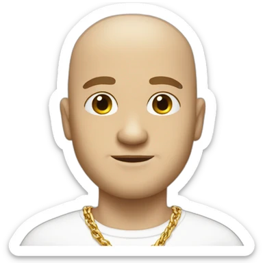 white italian guy with bald head and big gold chain sticker