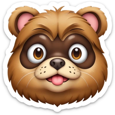 Pug × French Bulldog (Frug) with brown fur. I'd like a 3D emoji sticker