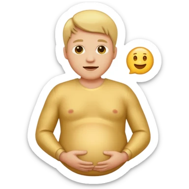 golden pregnant man emoji, sideways sticker