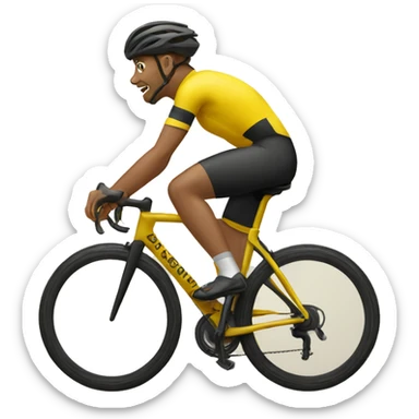 Cycliste avec maillot jaune sticker