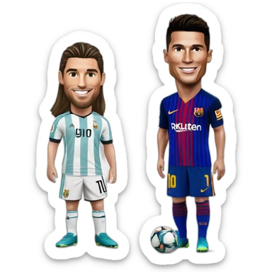 cristiano ronaldo con leo messi sticker