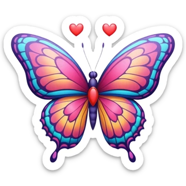 butterfly with heart sticker