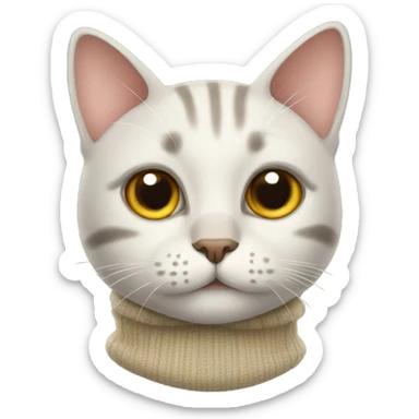 Cat in turtleneck  sticker