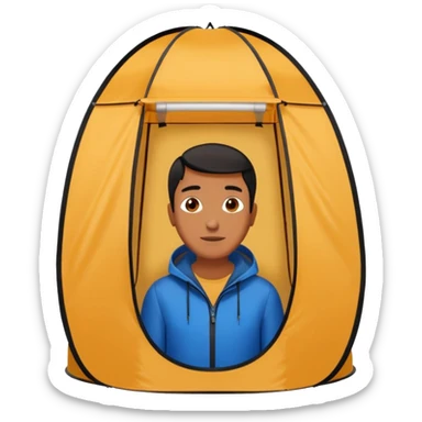 black Tall Oval Narrow Pop up one person tent  sticker