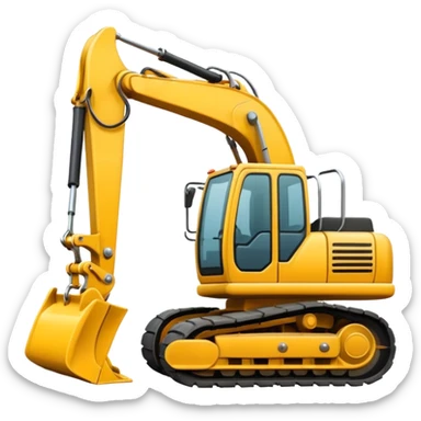 A realistic looking but cartoon excavator sticker