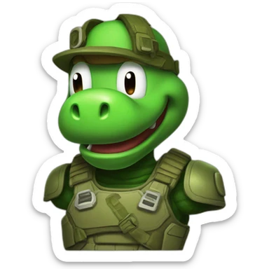 Yoshi doomguy sticker